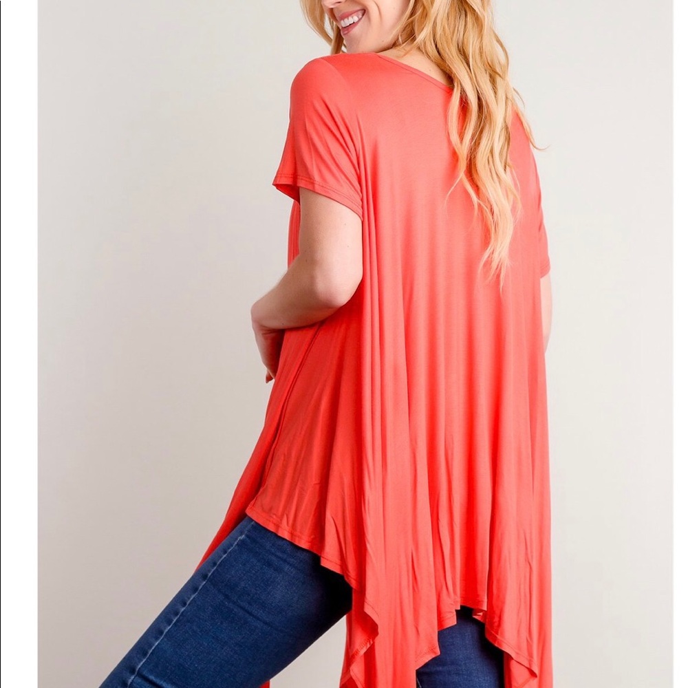 Coral Draping Solid Tunic